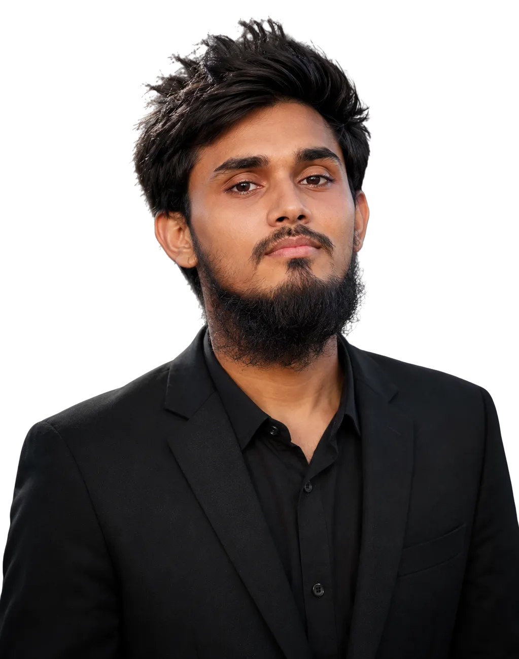 Md. Omar Ali in a black suit